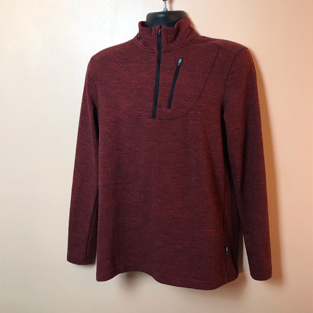 Swiss Tech 1/4 Zip Red Space Dyed Pullover Men M